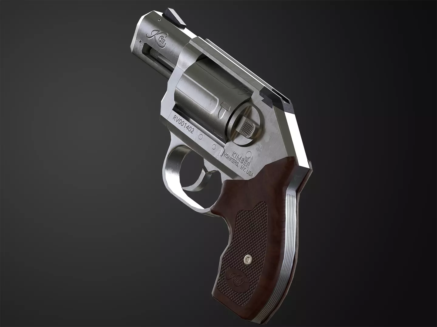 Kimber K6s Game Ready Revolver  Low-poly 3D model_0