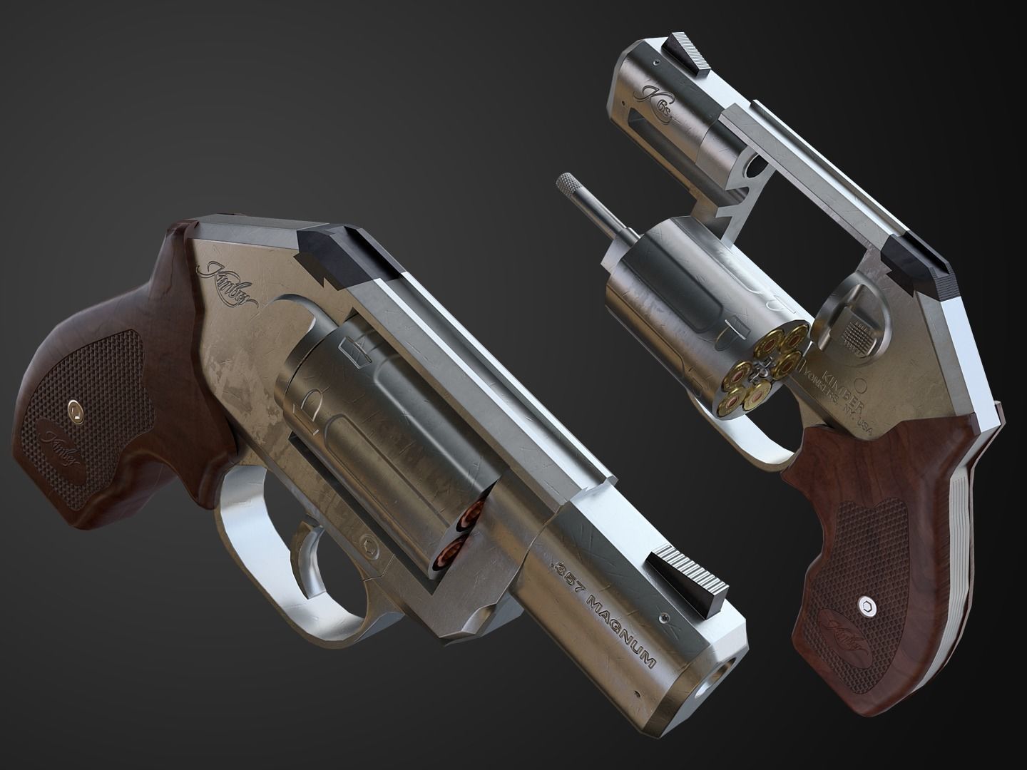 Kimber K6s Game Ready Revolver  Low-poly 3D model_5