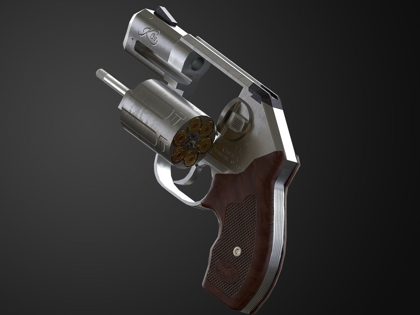 Kimber K6s Game Ready Revolver  Low-poly 3D model_4
