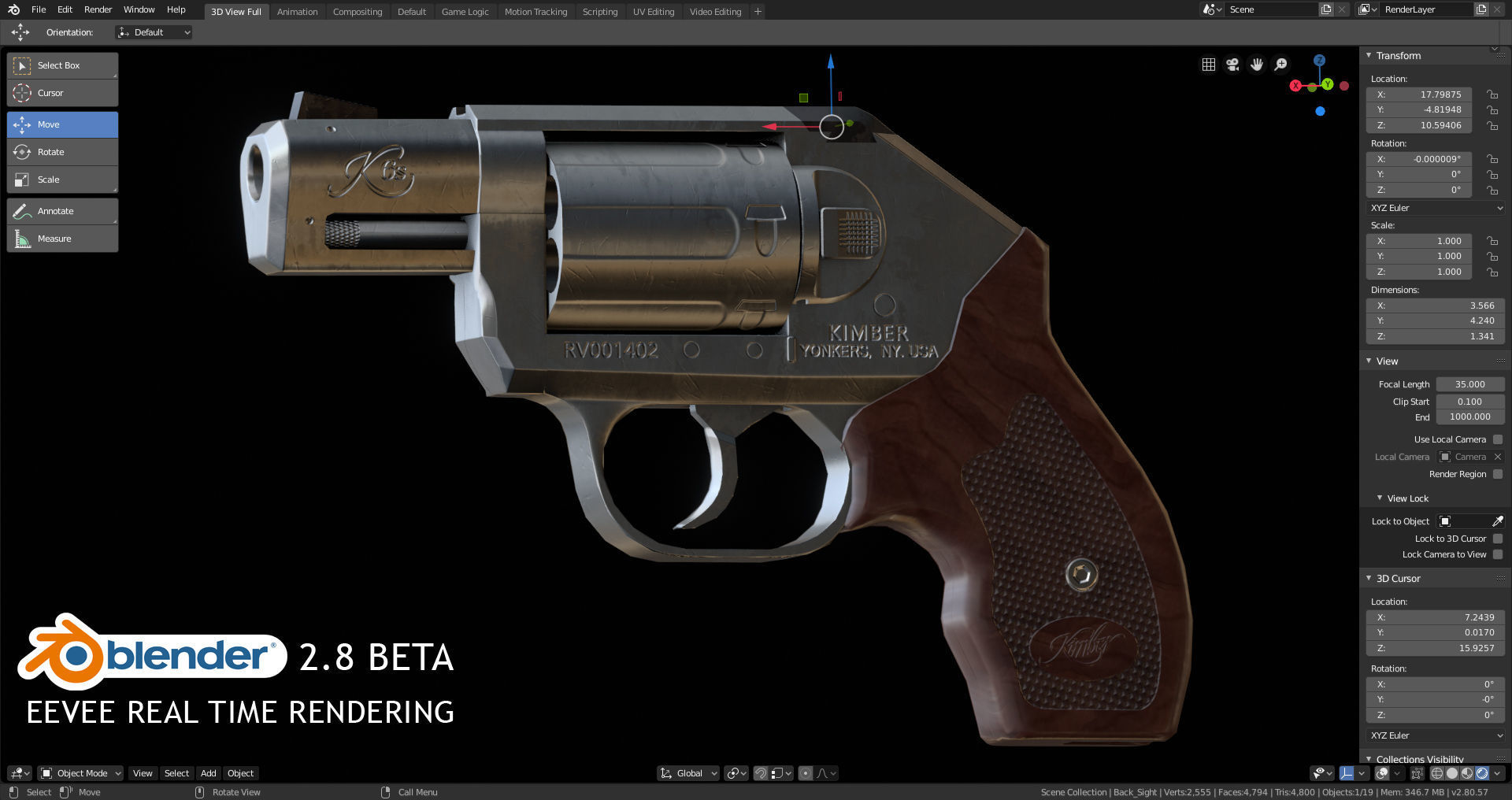 Kimber K6s Game Ready Revolver  Low-poly 3D model_10