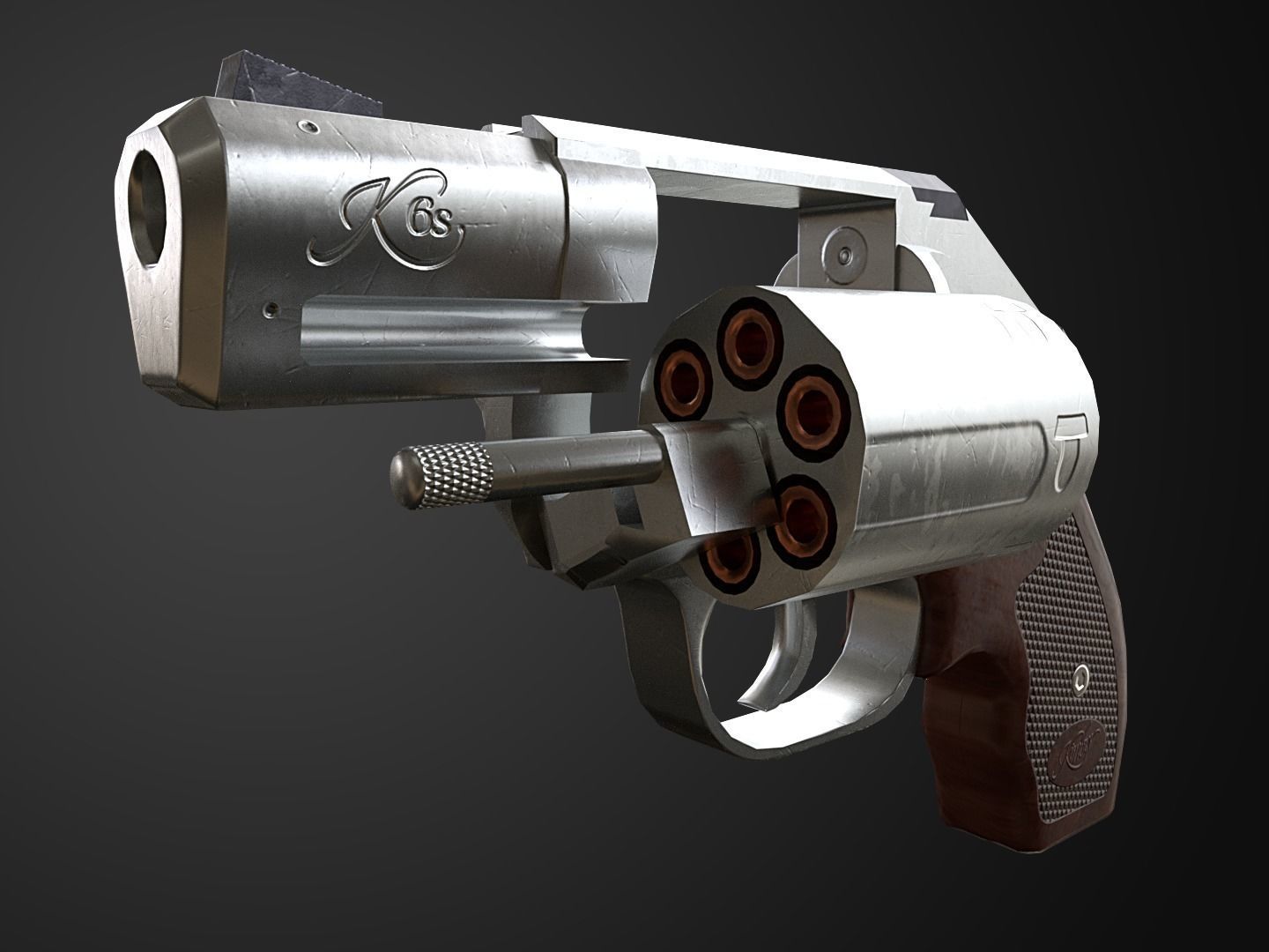 Kimber K6s Game Ready Revolver  Low-poly 3D model_8