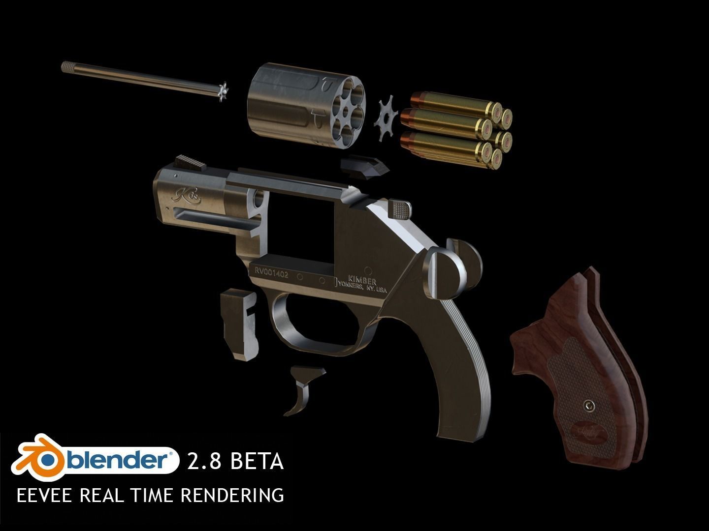 Kimber K6s Game Ready Revolver  Low-poly 3D model_13