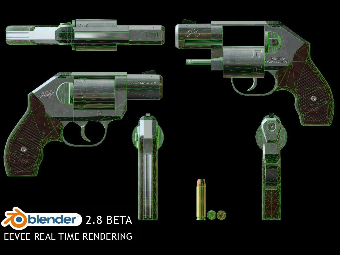 Kimber K6s Game Ready Revolver  Low-poly 3D model_12