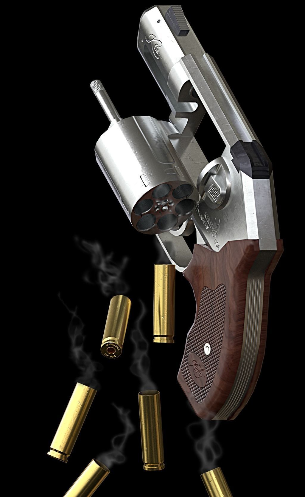 Kimber K6s Game Ready Revolver  Low-poly 3D model_9