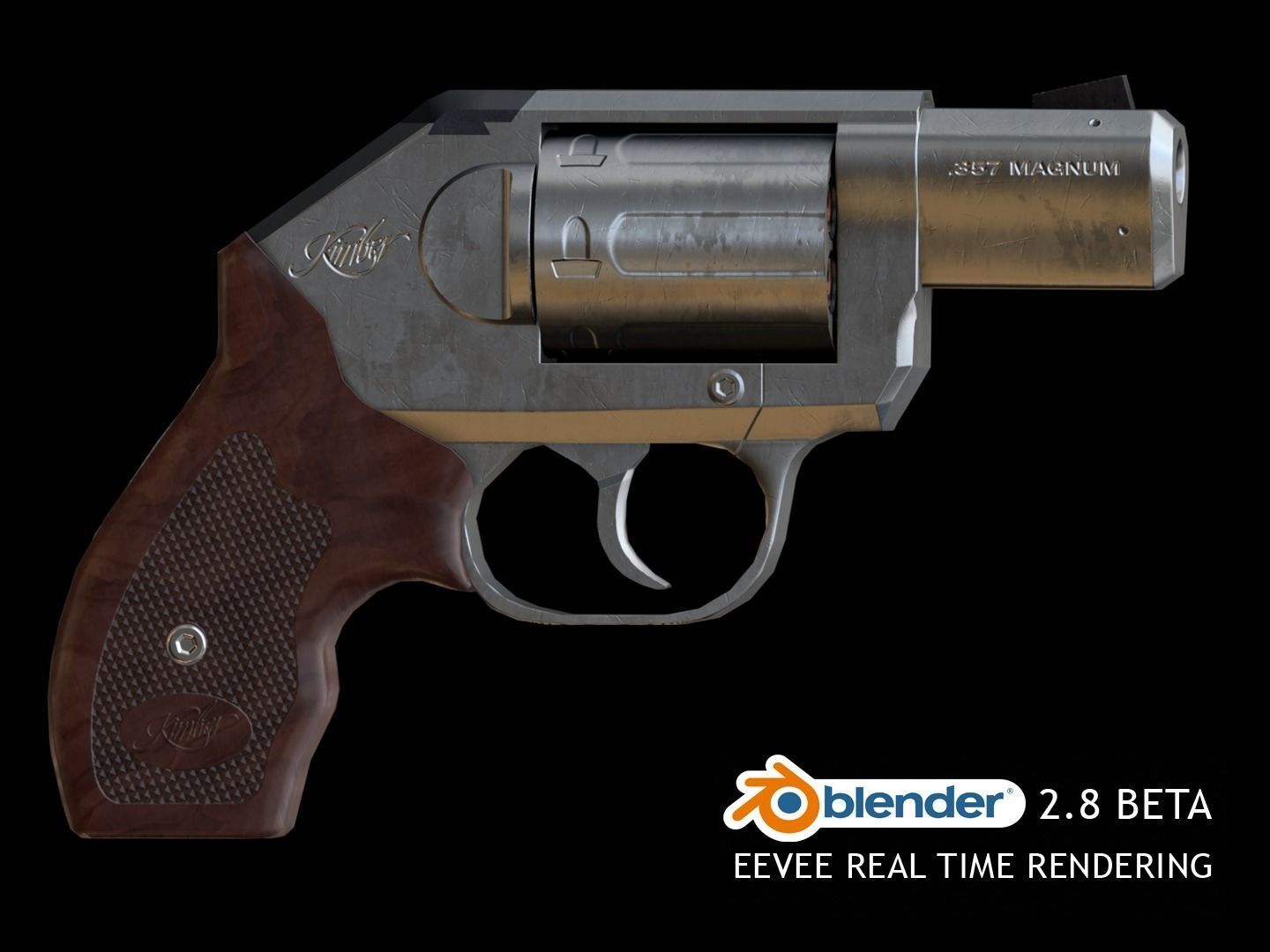 Kimber K6s Game Ready Revolver  Low-poly 3D model_11