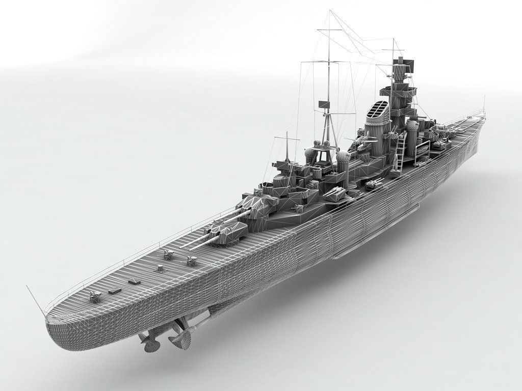 Prinz Eugen Heavy Cruiser Military Ship 3D model_5