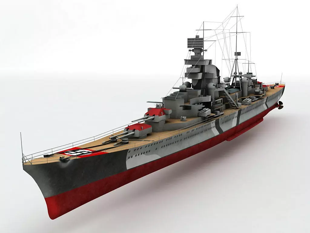 Prinz Eugen Heavy Cruiser Military Ship 3D model_0