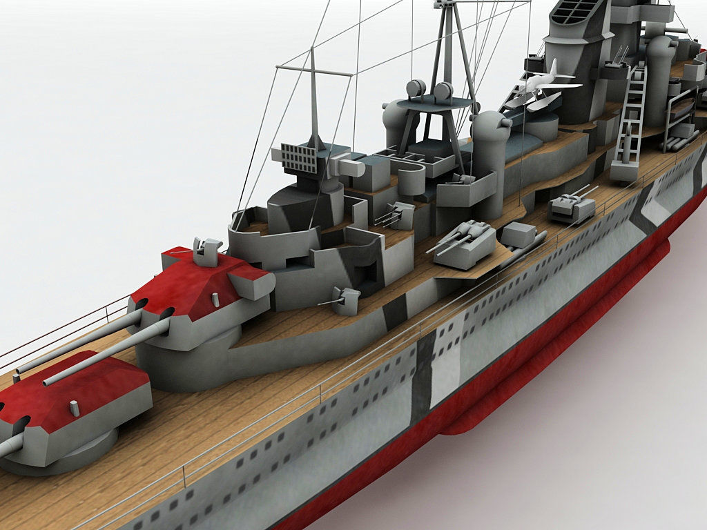 Prinz Eugen Heavy Cruiser Military Ship 3D model_3