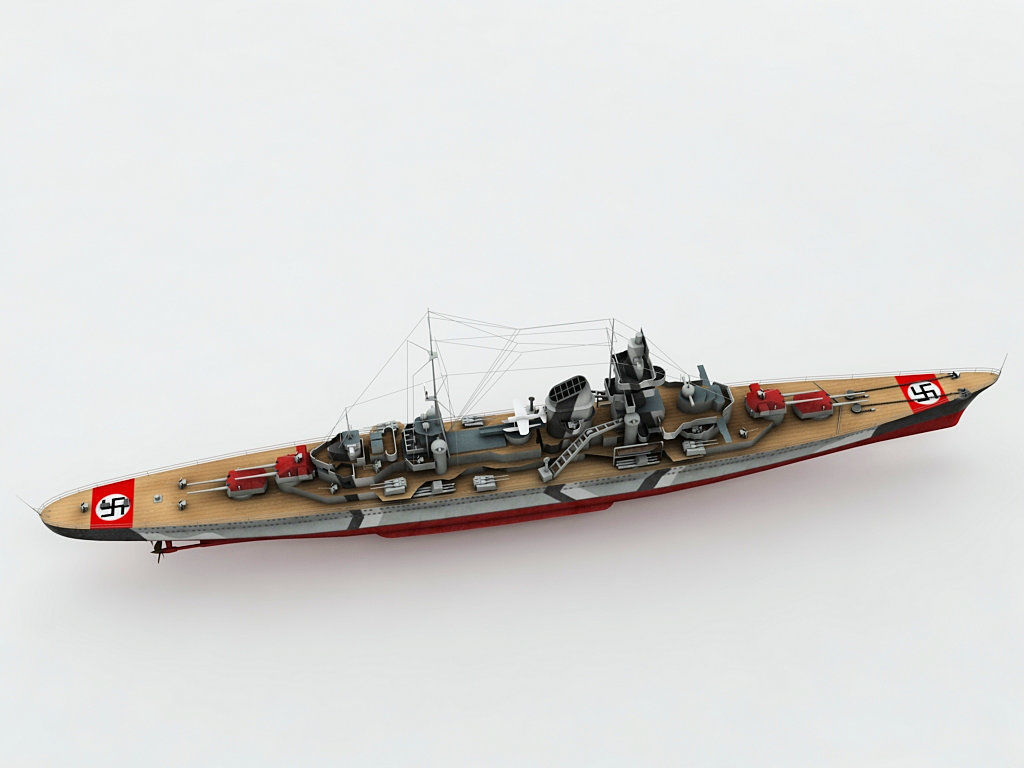 Prinz Eugen Heavy Cruiser Military Ship 3D model_2