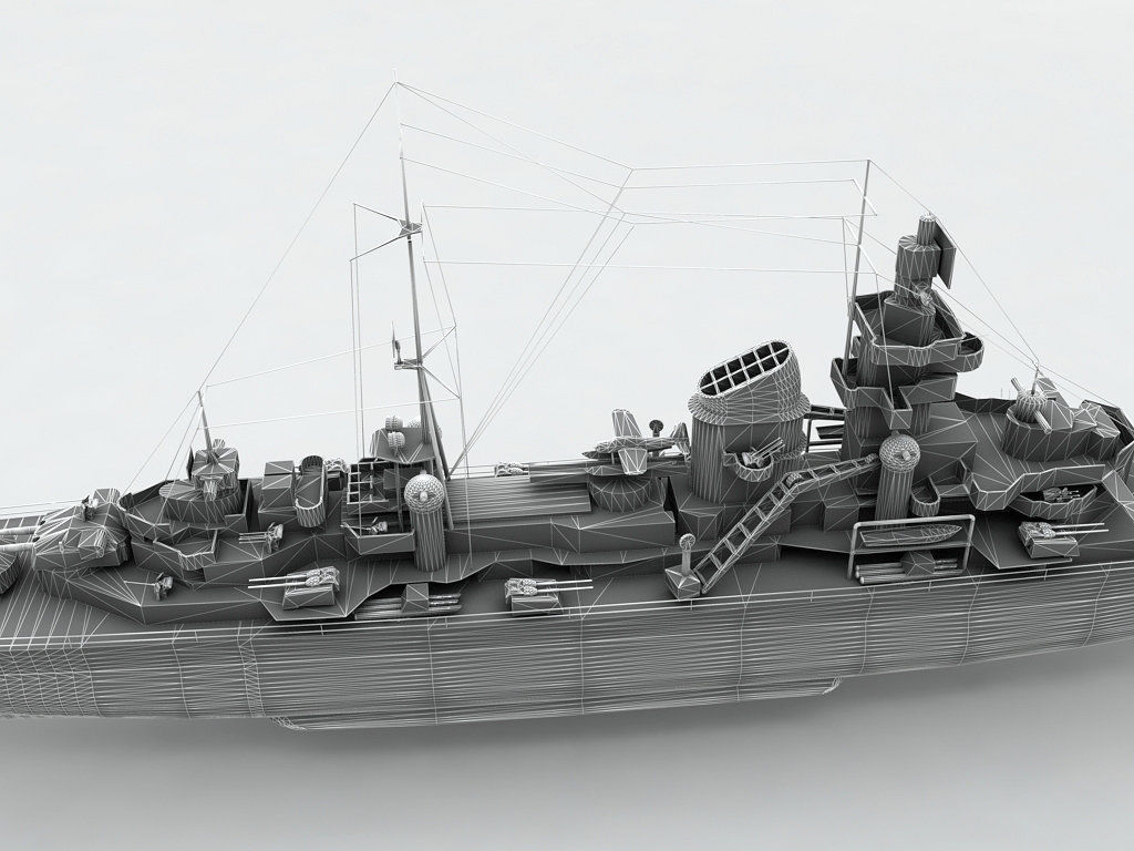 Prinz Eugen Heavy Cruiser Military Ship 3D model_6