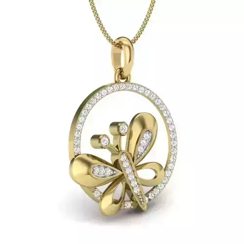 Women butterfly pendant 3dm render detail 3D print model 3D print model