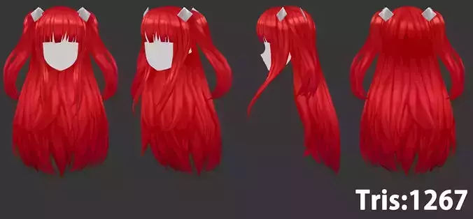 Cartoon hair 01 Low-poly 3D model Low-poly 3D model