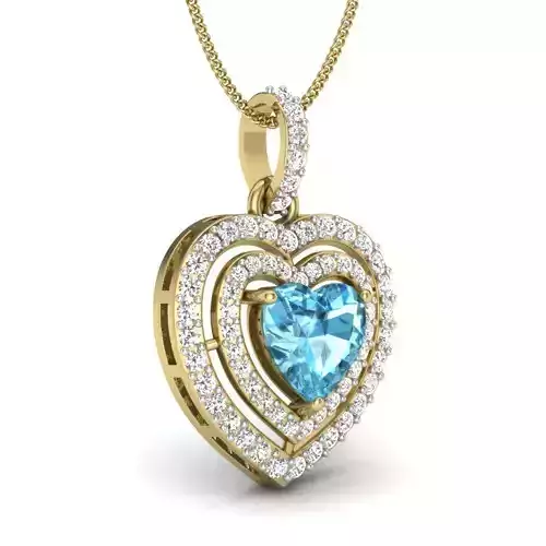 Women heart pendant 3dm render detail 3D print model