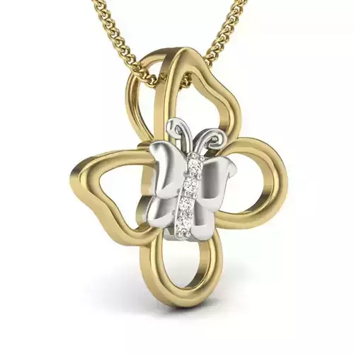 Women butterfly pendant 3dm render detail 3D print model 3D print model