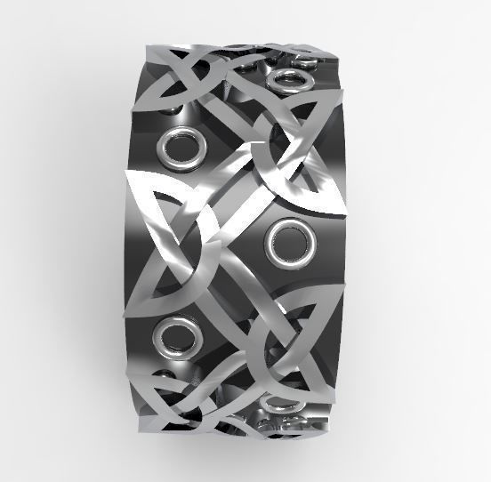 Withc Wicca Ring with Celtic Viking  ornaments 3D print model 3D print model_9