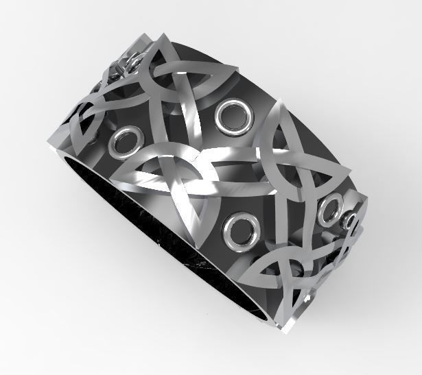 Withc Wicca Ring with Celtic Viking  ornaments 3D print model 3D print model_2