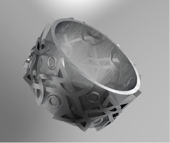 Withc Wicca Ring with Celtic Viking  ornaments 3D print model 3D print model_6