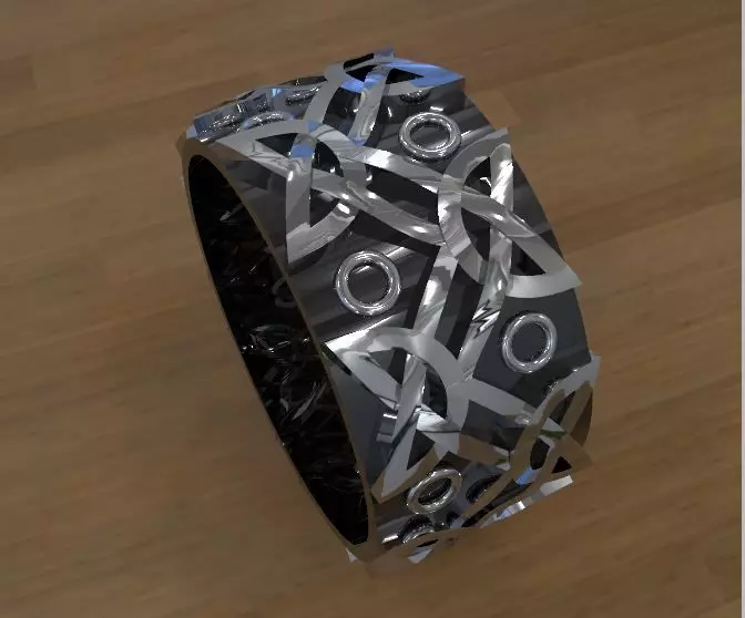 Withc Wicca Ring with Celtic Viking  ornaments 3D print model 3D print model_0