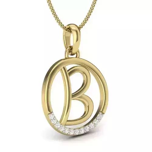 Alphabet-B pendant 3dm render detail 3D print model 3D print model