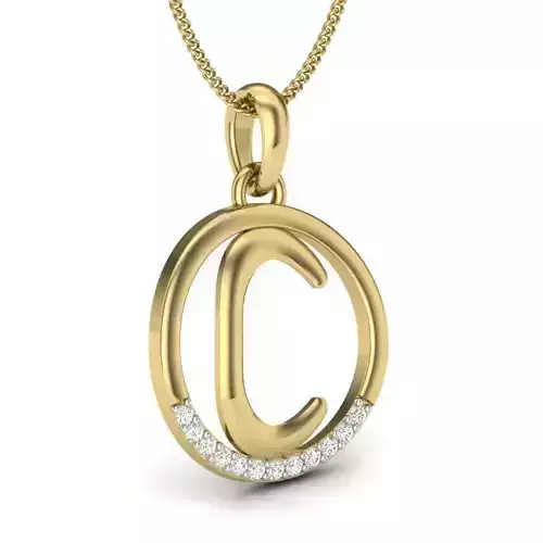 Alphabet-C pendant 3dm render detail 3D print model 3D print model
