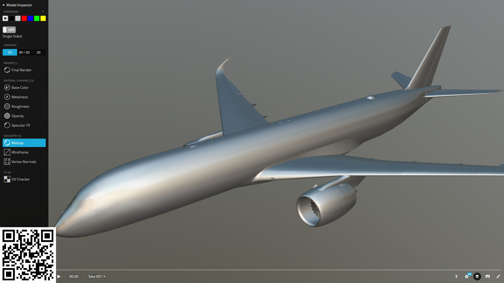 Airbus A350-900 Aeroflot livery Low-poly 3D model_24