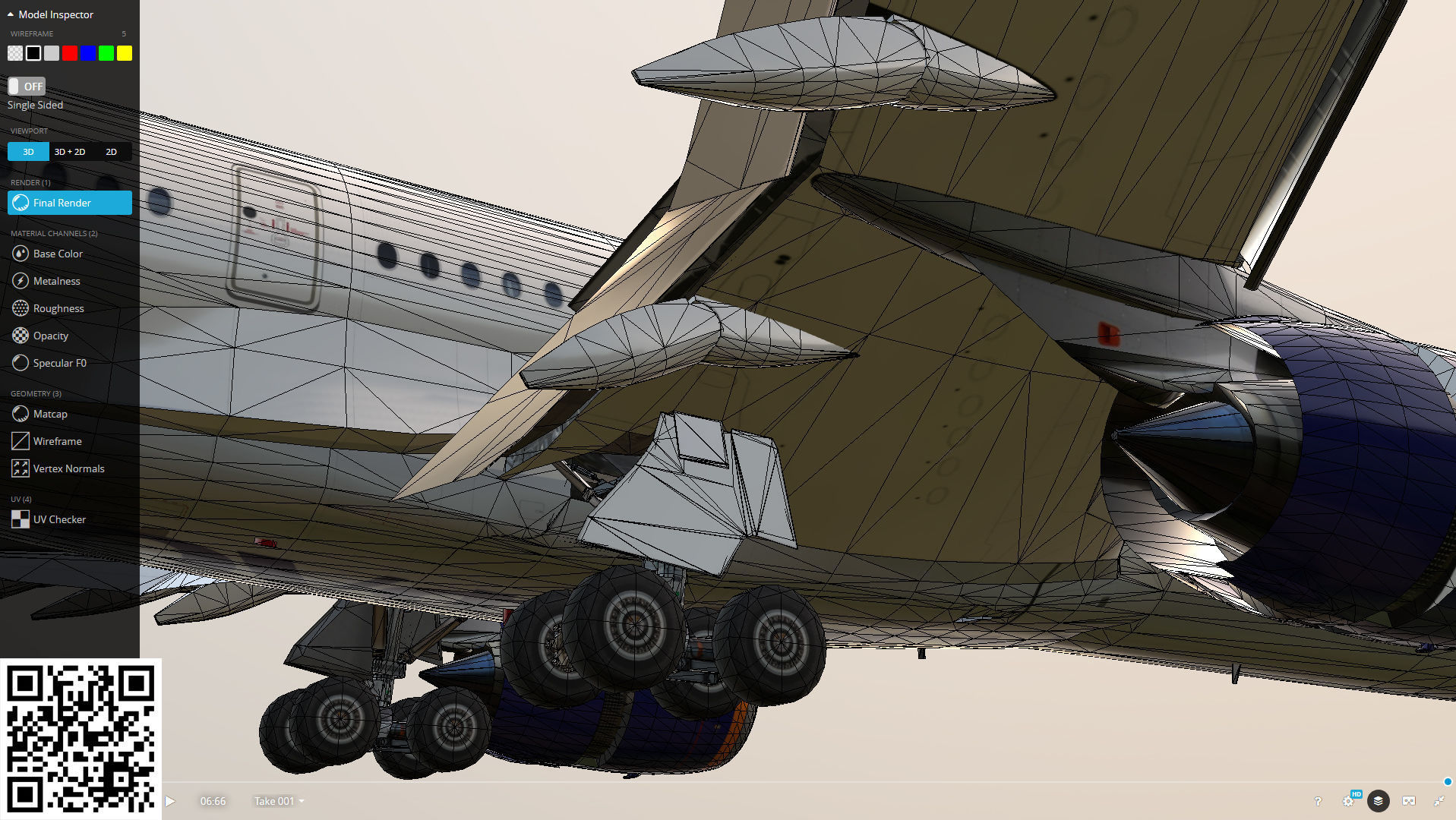 Airbus A350-900 Aeroflot livery Low-poly 3D model_20