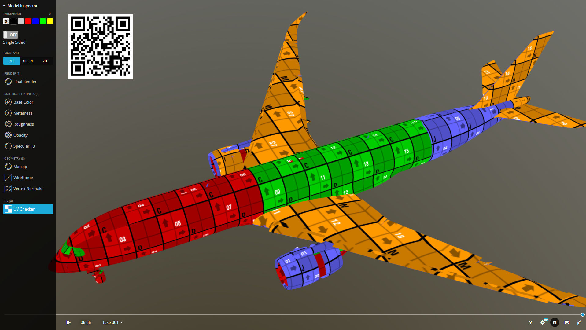 Airbus A350-900 Aeroflot livery Low-poly 3D model_25