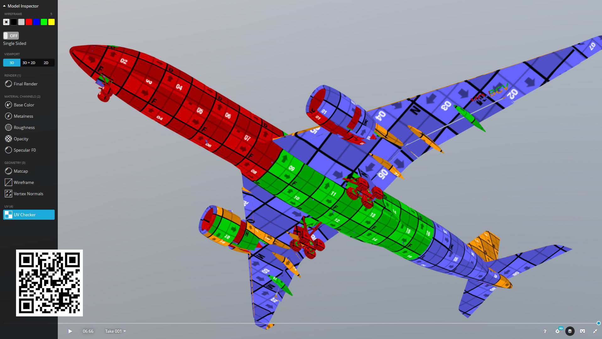 Airbus A350-900 Aeroflot livery Low-poly 3D model_26