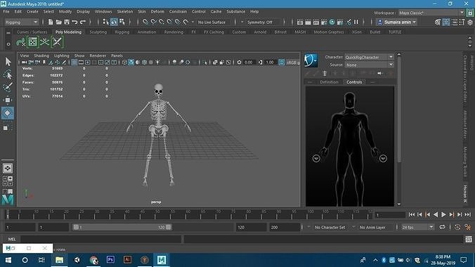 Skeleton Low-poly 3D model