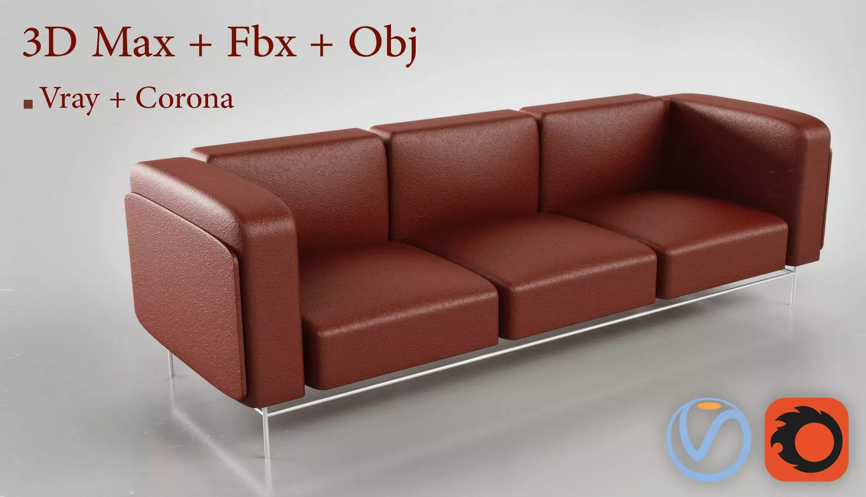 Leather Sofa 3D model