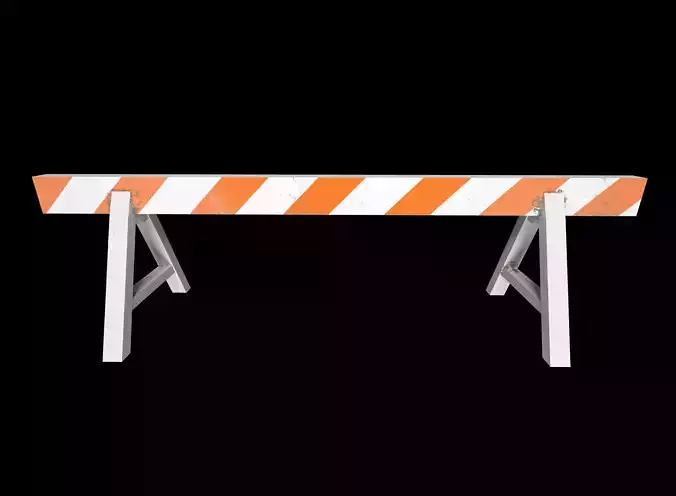 Roadblock bench Low-poly 3D model