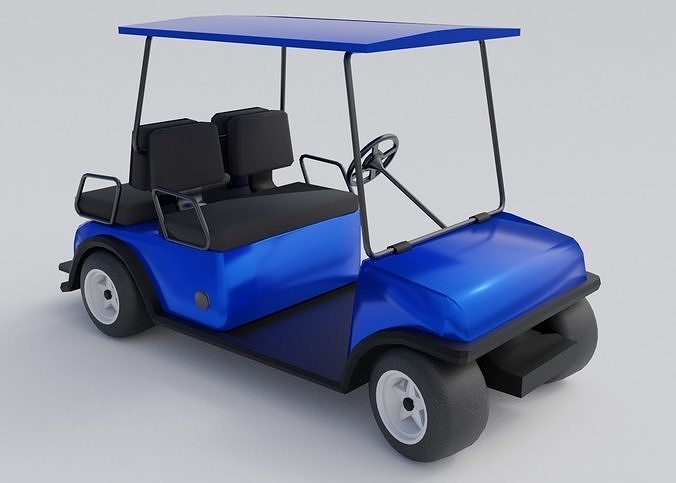 Golf Cart Blue Low-poly 3D model