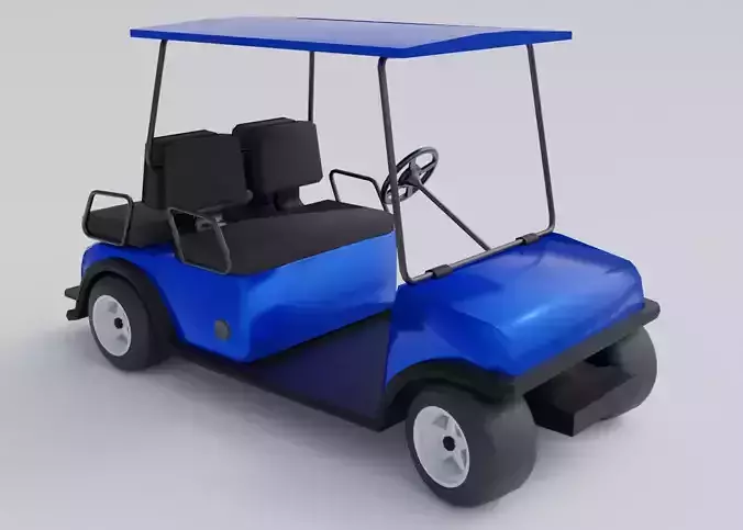 Golf Cart Blue Low-poly 3D model