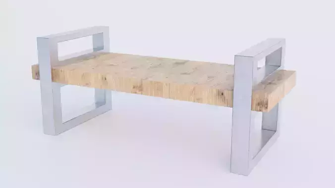 Modern Park Bench 2K PBR Low poly