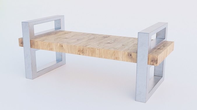 Modern Park Bench 2K PBR Low poly Low-poly 3D model