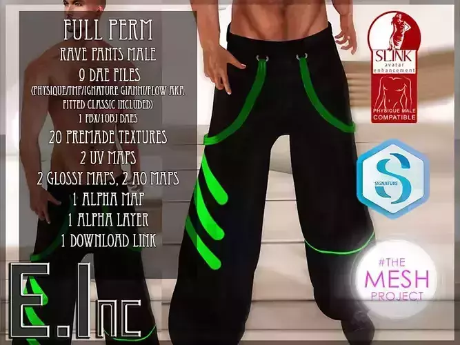 Rave Pants Male Full Perm - EINC