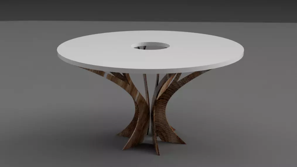 Designer Table  Rome Low-poly 3D model_0