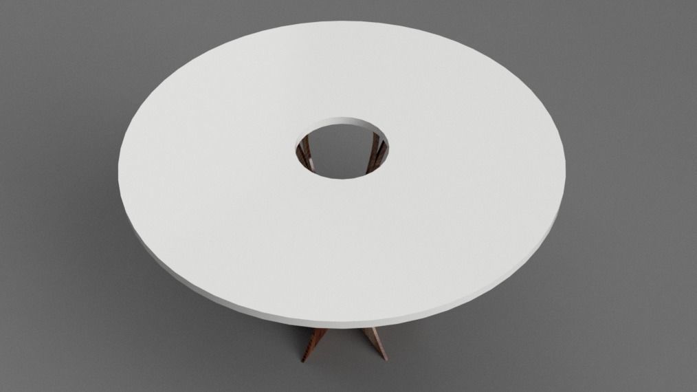 Designer Table  Rome Low-poly 3D model_1