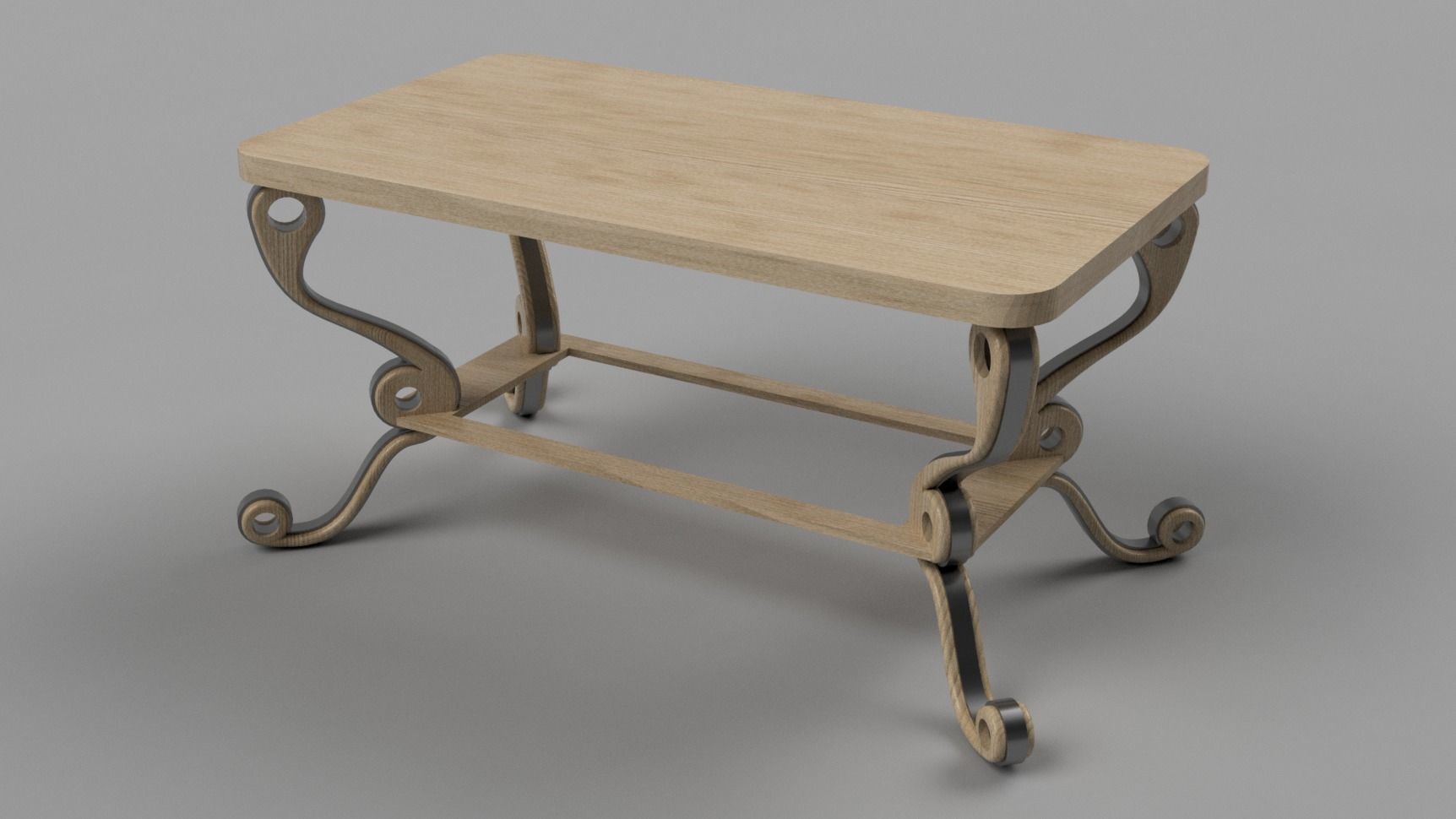 Designer Table Marseille Low-poly 3D model_4