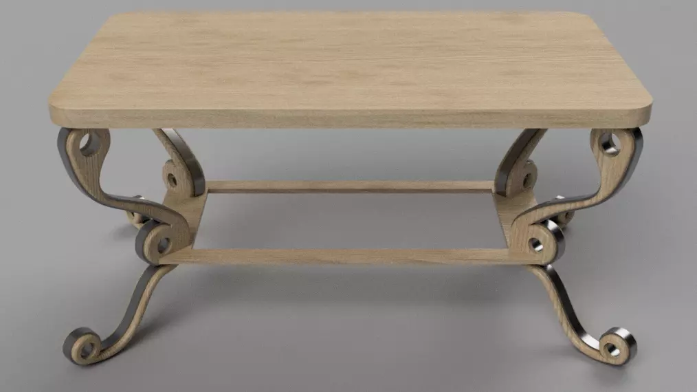 Designer Table Marseille Low-poly 3D model_0