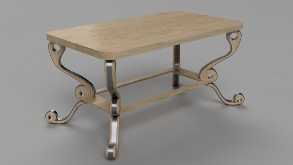 Designer Table Marseille Low-poly 3D model_1