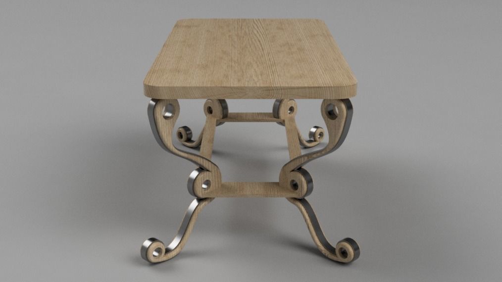 Designer Table Marseille Low-poly 3D model_3