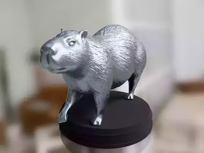 Silver Capybara 3D print model