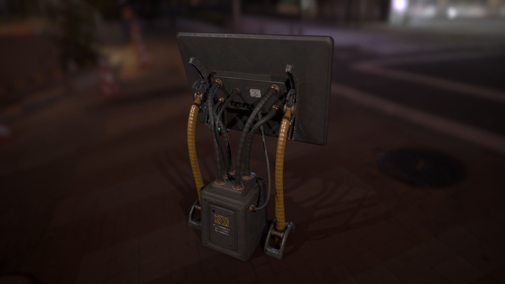 Sci-fi Cyberpunk Taxi order point terminal Low-poly 3D model_13