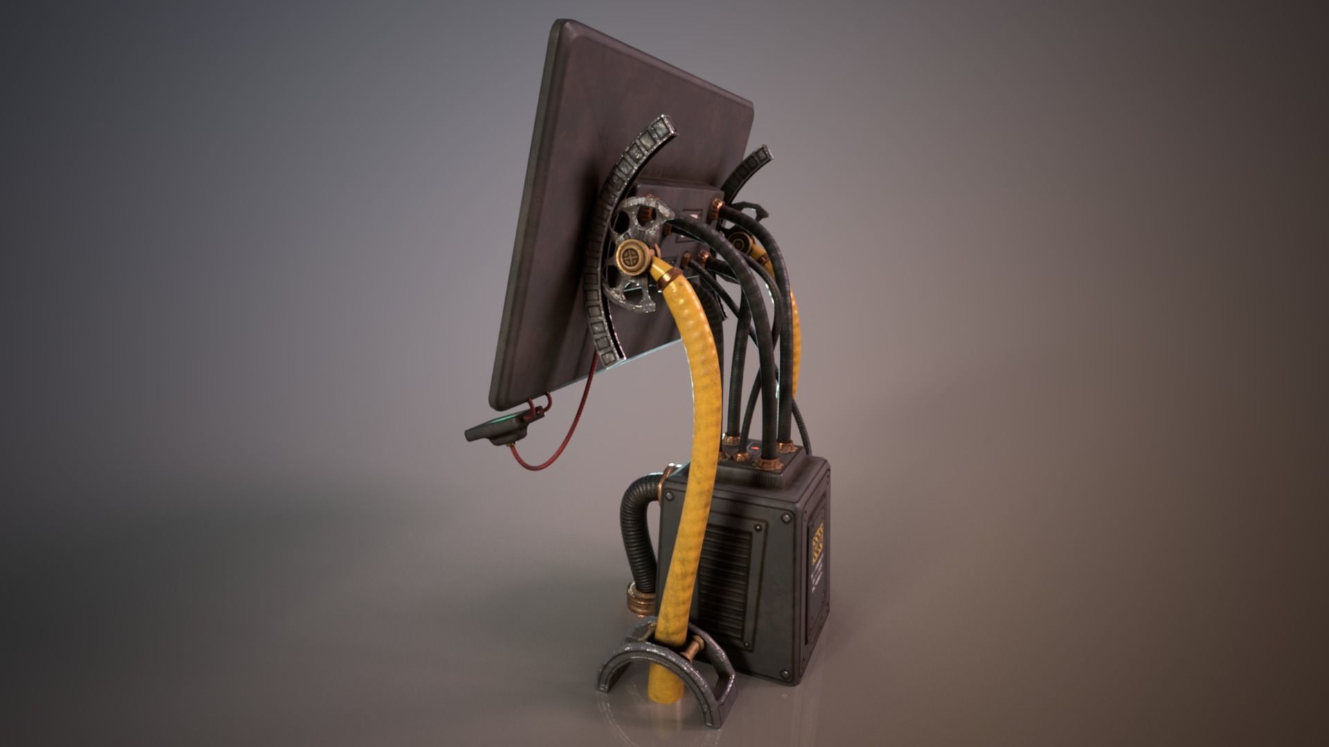 Sci-fi Cyberpunk Taxi order point terminal Low-poly 3D model_10