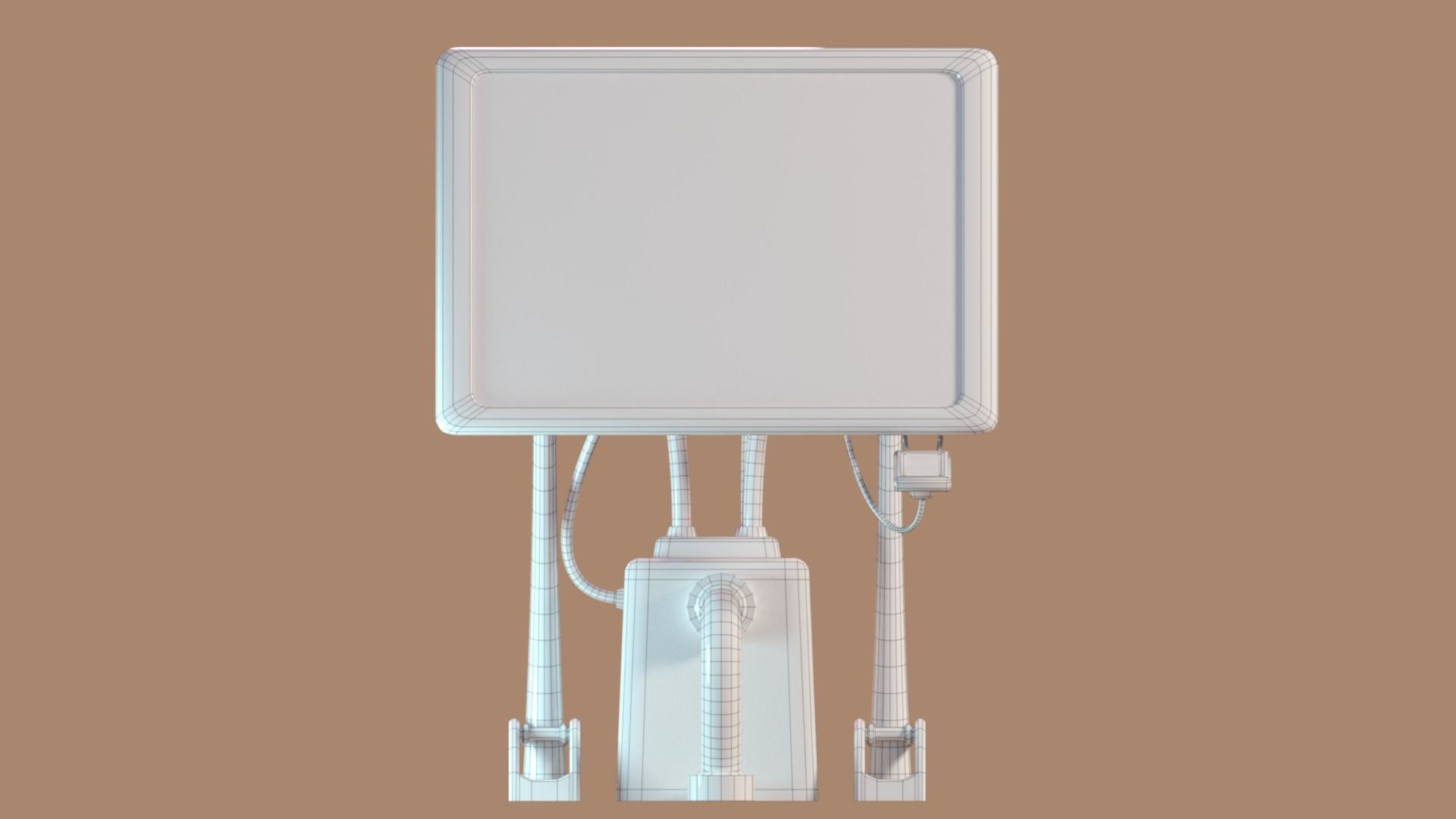 Sci-fi Cyberpunk Taxi order point terminal Low-poly 3D model_15