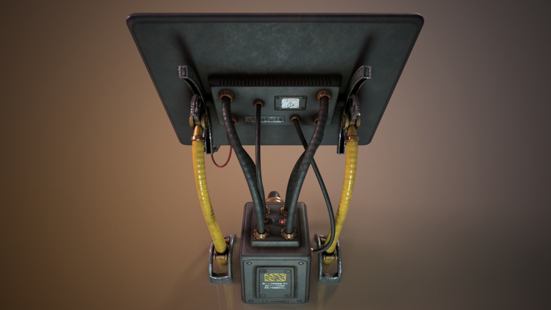 Sci-fi Cyberpunk Taxi order point terminal Low-poly 3D model_8