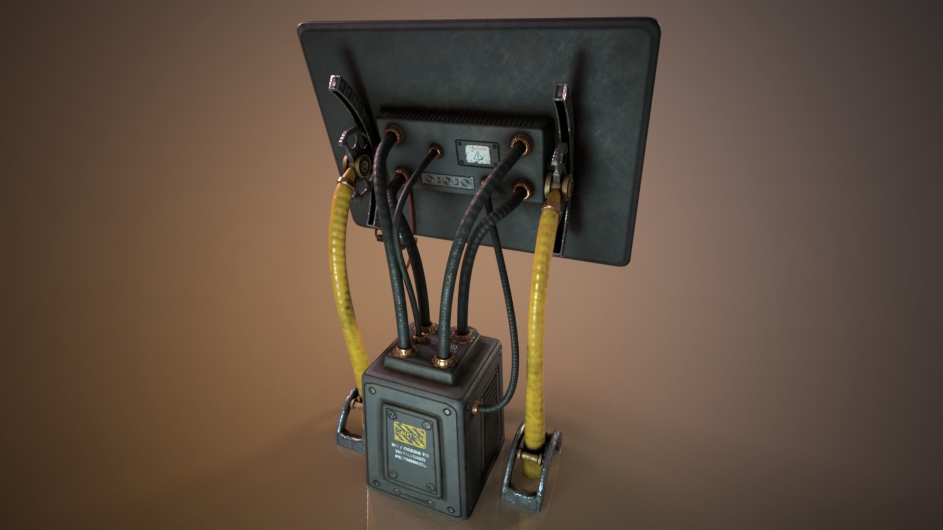 Sci-fi Cyberpunk Taxi order point terminal Low-poly 3D model_9