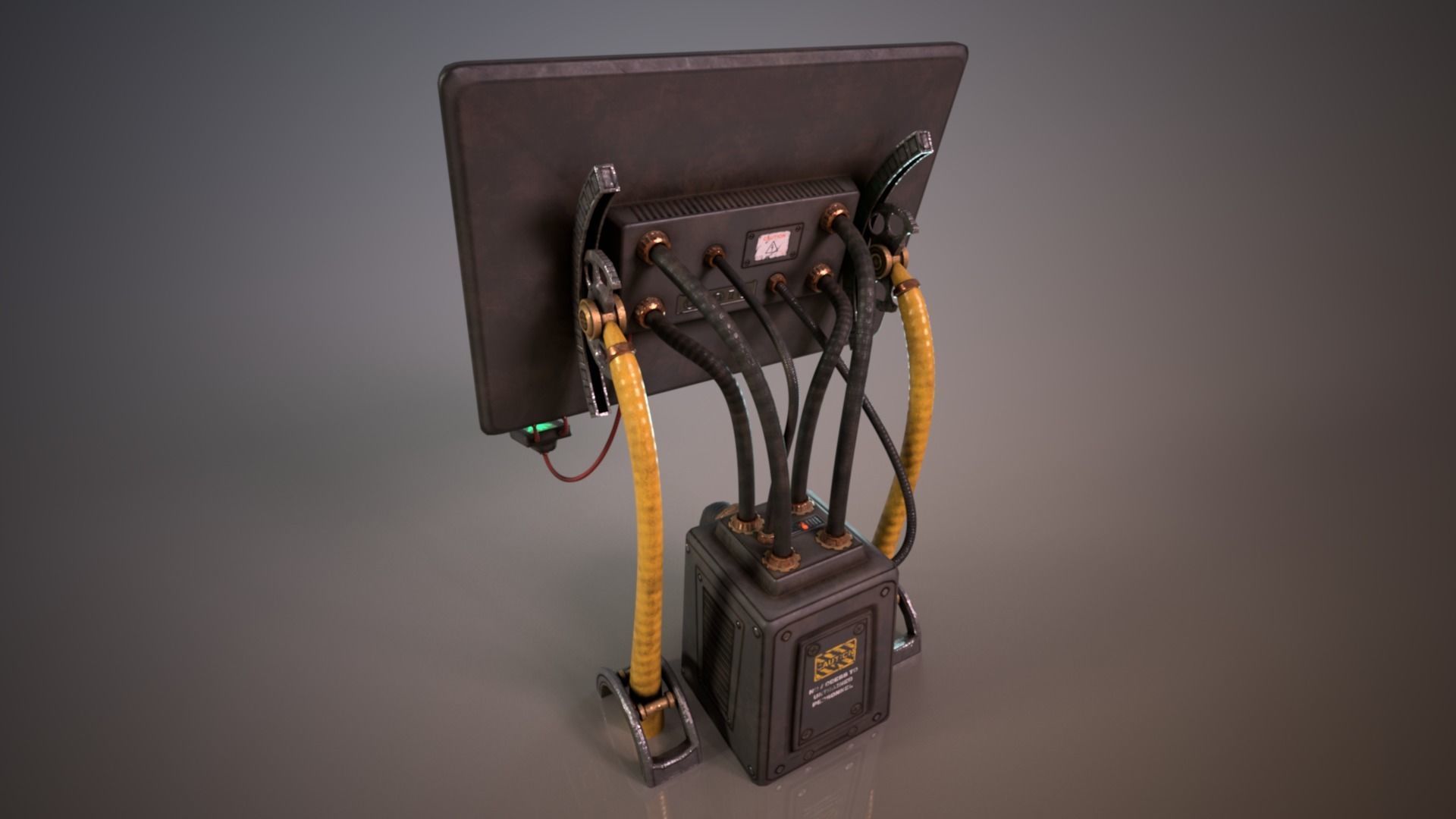 Sci-fi Cyberpunk Taxi order point terminal Low-poly 3D model_6