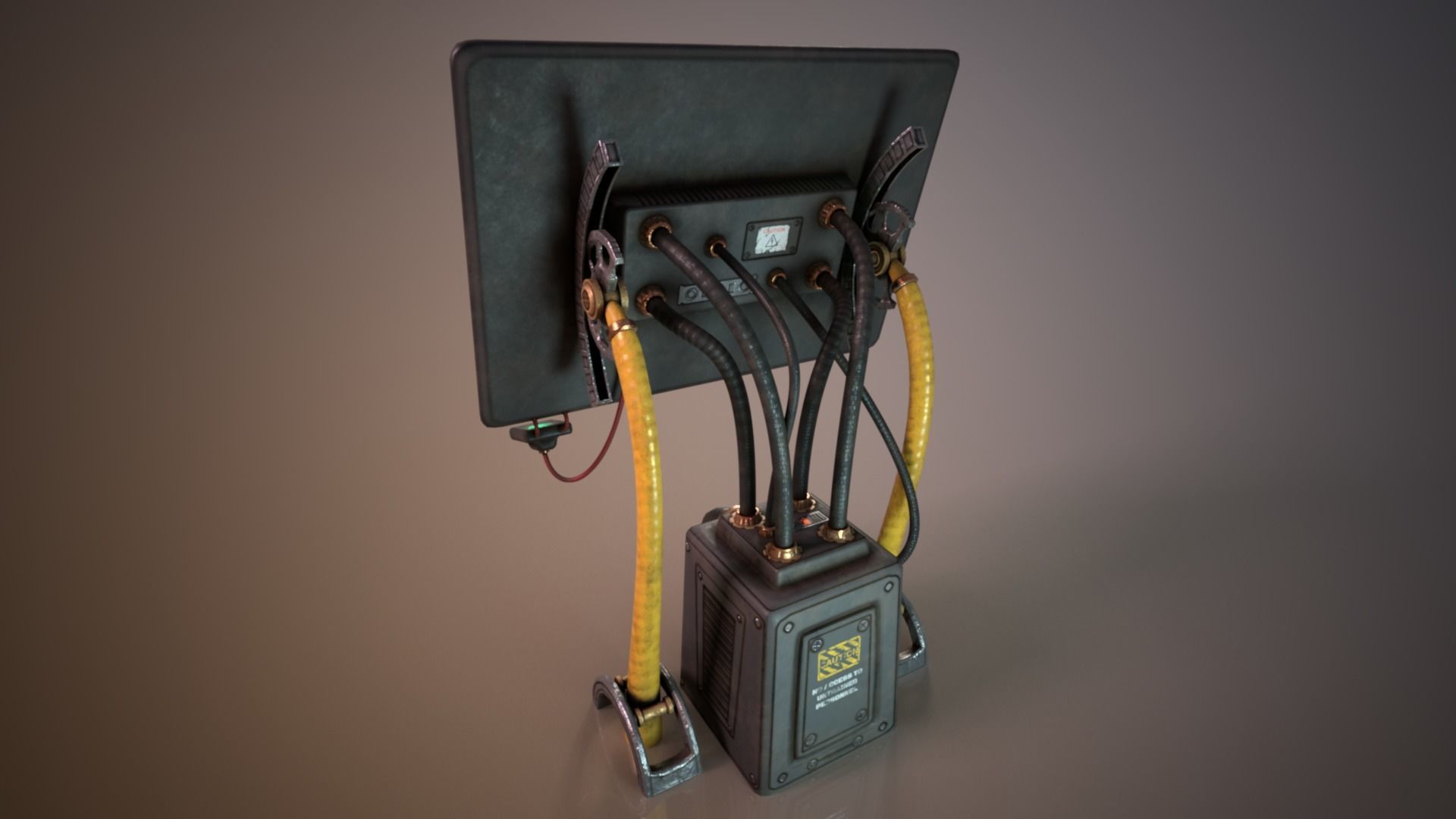 Sci-fi Cyberpunk Taxi order point terminal Low-poly 3D model_7